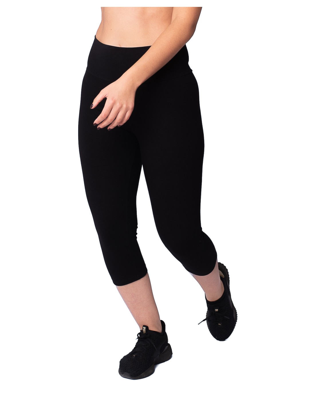 Calza 3/4 Mujer Deportiva Color Negro